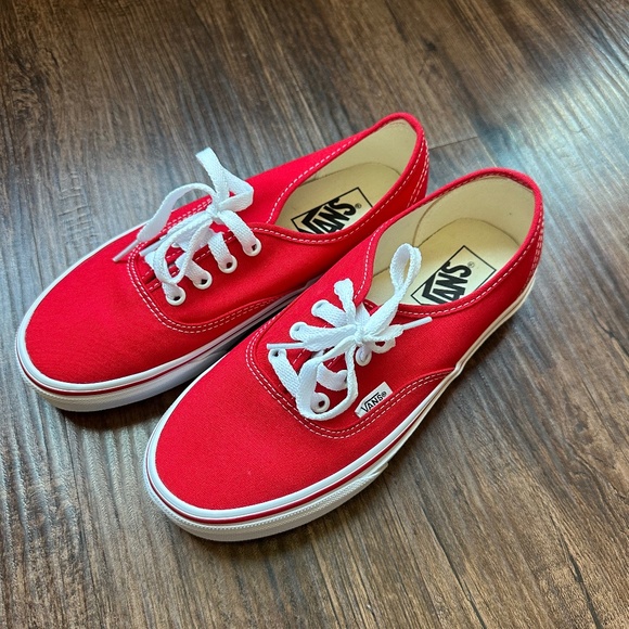 New in Box • Vans • Authentic Shoe • Red • Size 7 - Picture 1 of 8
